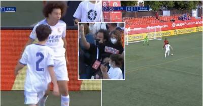 Marcelo's son, Enzo, celebrates like Cristiano Ronaldo after goal for Real Madrid youth team