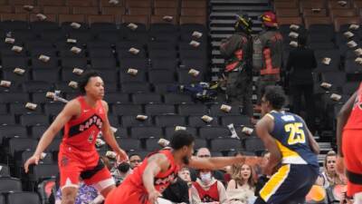Fans evacuated, Raptors game vs. Pacers suspended in first half due to fire
