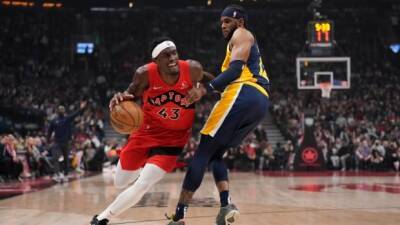 Scottie Barnes - Pascal Siakam - Chris Boucher - Fred Vanvleet - Precious Achiuwa - Raptors rout Pacers following lengthy game delay due to fire at Scotiabank Arena - cbc.ca -  Chicago - state Indiana
