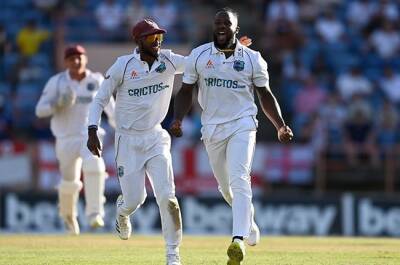 Mayers' golden arm destroys England to leave West Indies on verge of victory