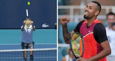 Nick Kyrgios - Casper Ruud - Alexander Bublik - Nick Kyrgios reacts to 'crazy' point won by Miami Open star with racket upside down - msn.com - Norway