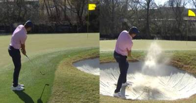 WATCH: Scottie Scheffler Holes Bunker Shot After Duffing Chip