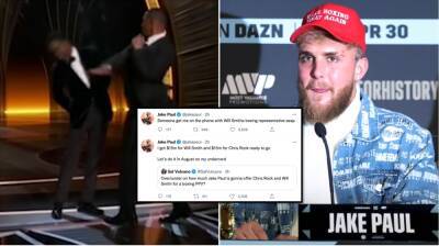 Jake Paul's tweets about Will Smith slapping Chris Rock at Oscars