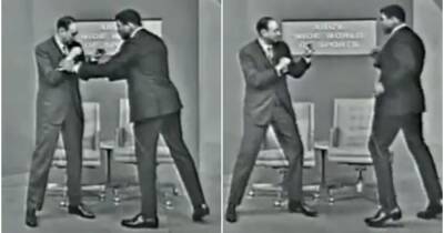 Muhammad Ali showed Howard Cosell how to do the famous 'Ali shuffle' in 1966