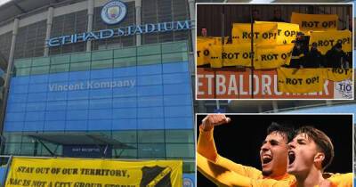 NAC Breda protest proposed takeover outside Etihad Stadium - msn.com - Manchester - Netherlands