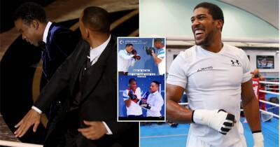 Anthony Joshua's reaction to Will Smith slapping Chris Rock at Oscars