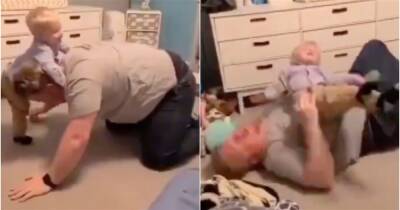 WWE: Brilliant clip of young child wrestling his dad is so adorable it's gone viral - givemesport.com