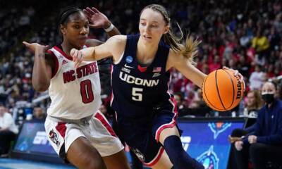 Hailey Van-Lith - Paige Bueckers - UConn overcome scary injury to Juhasz to reach NCAA tournament Final Four - theguardian.com - state North Carolina -  Louisville - state Michigan - state Connecticut