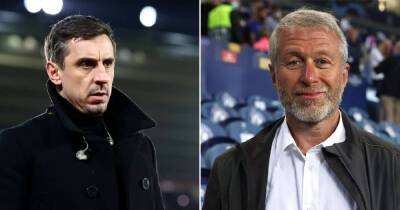 Gary Neville - Vladimir Putin - Jack Walker - Gary Neville would not want Roman Abramovich 'kicked out of Chelsea' - msn.com - Britain - Russia - Manchester - Ukraine - Abu Dhabi -  Leicester -  Chelsea