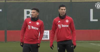 Cristiano Ronaldo - Ralf Rangnick - Paul Pogba - Jadon Sancho - Raphael Varane - Ronaldo and Sancho chat, McTominay line-up hint — Three things spotted in Man United training - manchestereveningnews.co.uk - Manchester - Madrid -  Sancho