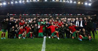 Manchester United star Cristiano Ronaldo reacts as Portugal qualify for World Cup