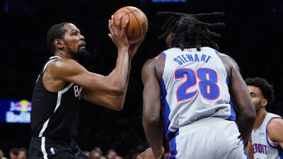 Kevin Durant - Frank Franklin II (Ii) - Cade Cunningham - Kevin Durant scores 41, Nets rally past Pistons - foxnews.com - New York -  New York -  Detroit