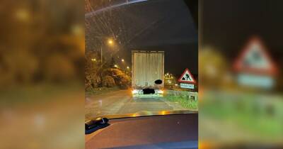 Lorry driver who stopped in live lane off M56 motorway for a break fined by police - manchestereveningnews.co.uk - county Cheshire