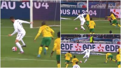 Olivier Giroud: Perfect angle of France star's beautiful goal v South Africa