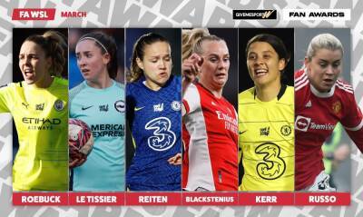Emma Hayes - Sam Kerr - Alessia Russo - Sam Kerr, Alessia Russo: The nominees for GMS Fans’ WSL March Player of the Month - givemesport.com - Britain - Manchester - Norway -  Man