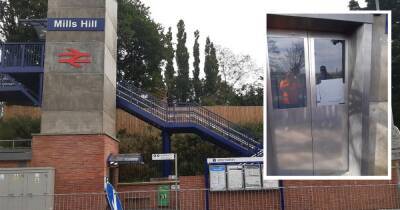 Senseless vandals 'kicked in' doors of lift at Mills Hill station - just 15 months after it was first installed