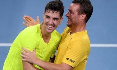 Nick Kyrgios - Alex De-Minaur - Hewitt makes history as Australian young guns win Davis Cup thriller - theguardian.com - Australia - Hungary - Kazakhstan - county Davis