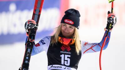 Mikaela Shiffrin takes overall World Cup lead in first race since Olympics after making podium in super-G