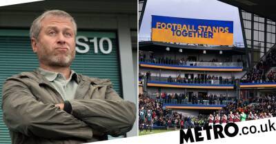 Chelsea fans chant Roman Abramovich’s name during minute’s applause for Ukraine