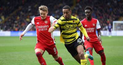 Martin Odegaard - Alexandre Lacazette - Gabriel Martinelli - Aaron Ramsdale - Tom Cleverley - Soccer-Arsenal pile misery on Watford with 3-2 win - msn.com - county Early