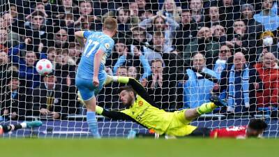 Kevin De Bruyne and Riyad Mahrez braces see City beat United in Manchester derby