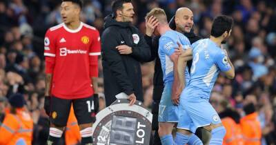 Kevin De-Bruyne - Pep Guardiola - Man City give Kevin De Bruyne injury update after substitution vs Manchester United - manchestereveningnews.co.uk - Manchester - Belgium -  Peterborough -  Man