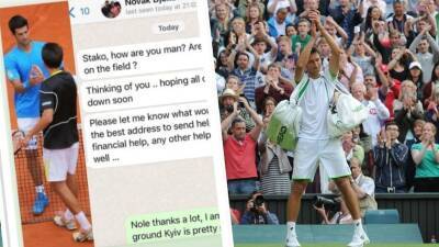 Roger Federer - Oleksandr Usyk - Novak Djokovic sends message to Sergiy Stakhovsky pledging support in Ukraine fight against Russia - abc.net.au - Russia - Ukraine - Serbia - Australia -  Moscow - Belarus