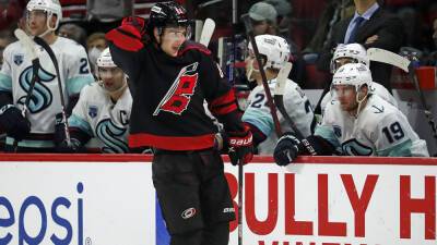 Rod Brind - Antti Raanta - Martin Necas breaks scoring drought as Hurricanes top Kraken - foxnews.com - state North Carolina -  Seattle