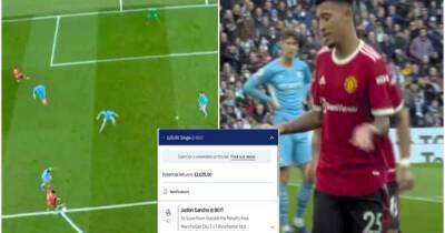 Punter misses out on £2k as Sancho scores from ‘inside’ the box for Man Utd v Man City