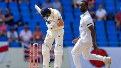 England suffer familiar collapse as Kemar Roach leads West Indies onslaught