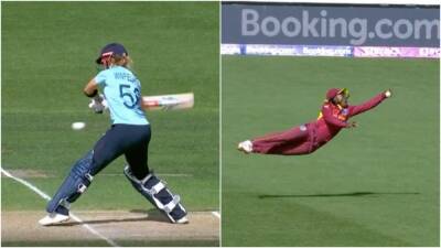 West Indies Deandra Dottin takes stunning ‘catch of the year’ at Cricket World Cup