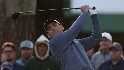 Scheffler survives late wobble to take three-shot lead into final round at the Masters