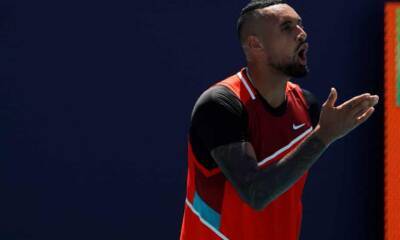 Nick Kyrgios blows up and bows out in Houston as umpire admits error