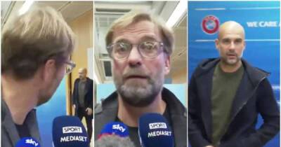 Jurgen Klopp running away from Pep Guardiola a day after his meltdown at Anfield is so funny
