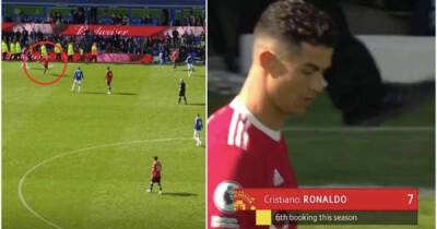 Footage of Cristiano Ronaldo getting booked in final minutes vs Everton summed up his anger