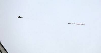 Disgust over plane banner flown over the Etihad during Man City v Liverpool match