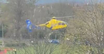 Air ambulance lands in park after motorbike smash