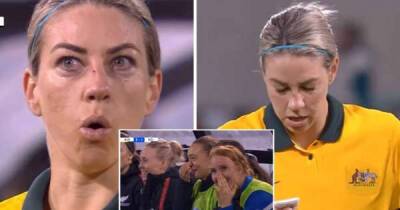Australia Women's player reacts hilariously after catching sight of broken nose on big screen