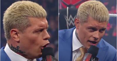 Cody Rhodes used some of Vince McMahon's banned words on WWE Raw last night