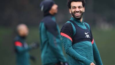 Mohamed Salah and Liverpool all smiles during training for Benfica clash - in pictures