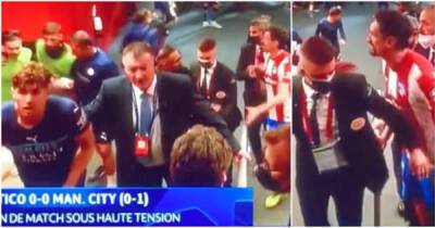Tunnel footage of Savic and Grealish's clash as things got heated after Atletico vs Man City