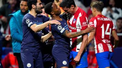 Wanda Metropolitano - Atletico Madrid - John Stones - Manchester City survive Atletico brawl as Champions League tempers flare - in pictures - thenationalnews.com - Manchester - Spain - Madrid