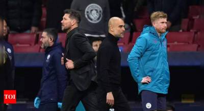 Simeone aims dig at Guardiola after Atletico Madrid and Man City players scrap in tunnel