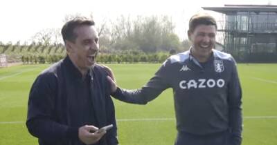 Steven Gerrard - Ryan Giggs - Gary Neville - David Beckham - Paul Scholes - Steven Gerrard leaves Gary Neville in stitches with Man Utd Class of 92 'slap' response - dailyrecord.co.uk - Manchester