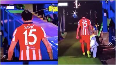 Stefan Savic looked like The Undertaker after red card vs Chelsea