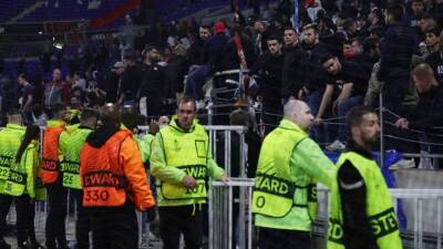 Angry Lyon fans try to invade pitch after West Ham defeat