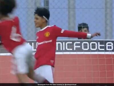 Watch: Cristiano Ronaldo's Son Scores For Manchester United U-12, Imitates His Celebration