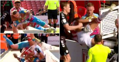A chaotic brawl erupted during Stoke 0-1 Bristol City and it's straight out of WWE