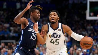 Mitchell, Jazz win opener as Mavs play without Doncic
