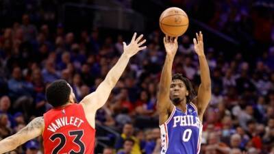 Joel Embiid - Tyrese Maxey - Raptors drop playoff opener as Maxey dazzles in 76ers blowout victory - cbc.ca - county Wells